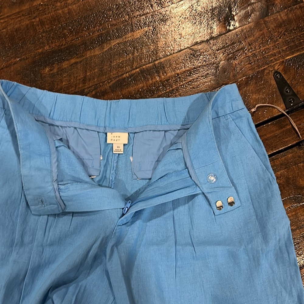 NWOT Wide-Leg Linen Pants - Picture 4 of 6